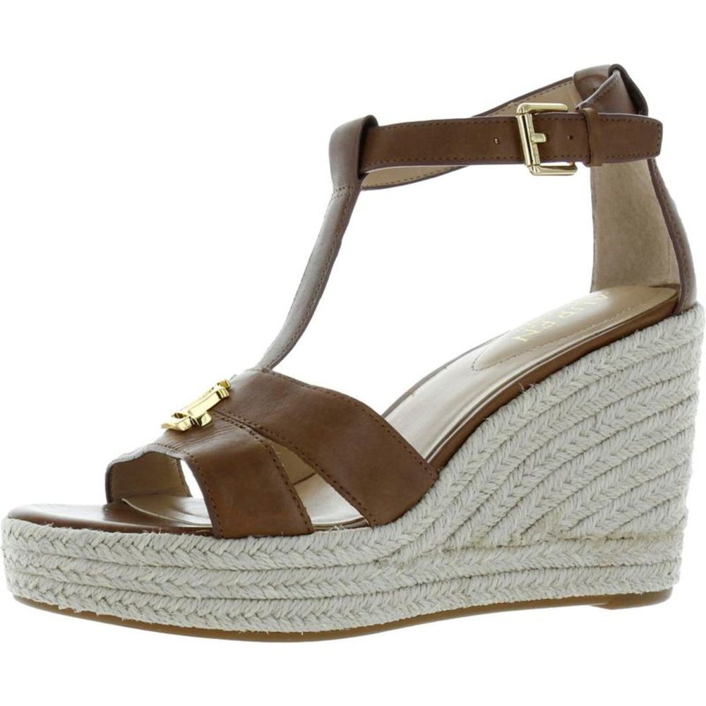 Lauren Ralph Lauren Womens Hale Brown Faux Leather Padded Insole Heels NWOB